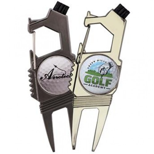 Golf N' Brew 2 Prong Divot Tool W/ Removable Ball Marker 